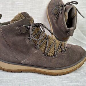 Ugg Women's Lakesider Heritage Mid Shearling Suede Grey Sneaker Boot Size 10